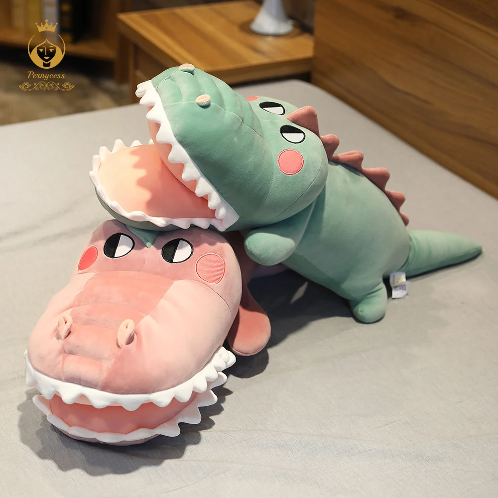 1PCS Large Cute Big Tooth Crocodile Plush Toy Soft Plush Stuffed Animal Kids Toy Squeeze Toy Spoof Toy Christmas Gift