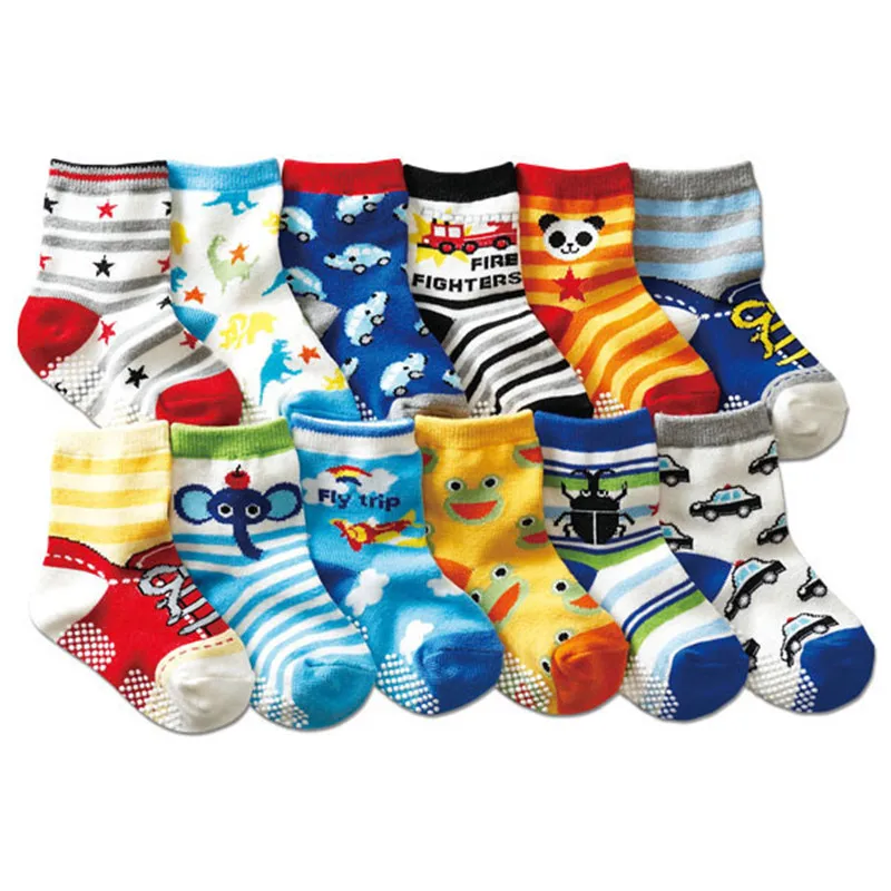 6 Pairs/lot 0 to 5 Yrs Four Seasons Sock For Boys Girl Toddlers Infants Non Skid Floor Socks Cotton Unisex Children\'s White Sock