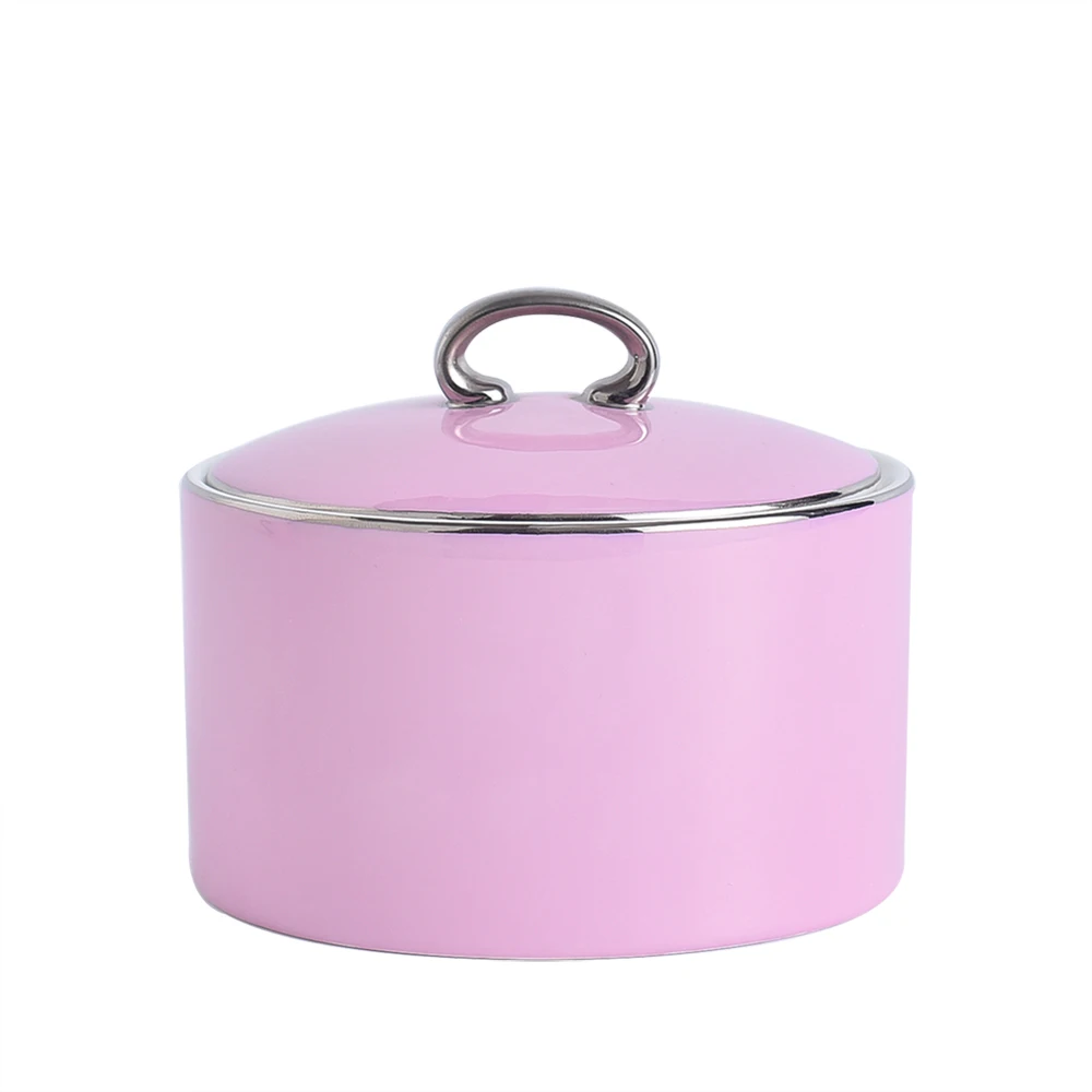 

Nordic Pink Jars with Lid Bedroom Decor Jewelry Storage Jar Room Decoration Accessories Biscuits Suger Jar