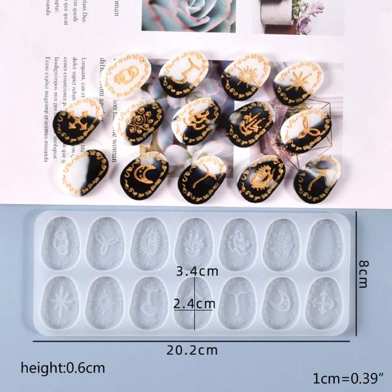 Rune Divination Casting Silicone Mould DIY Crafts Plaster Soap Making Tool Crystal Epoxy Resin Mold