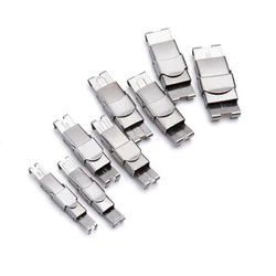 10pcs Stainless Steel Clasp Lock Connector Piece Beads for Leather Cord Bracelet Watch Jewelry Making DIY Supplies Accessories