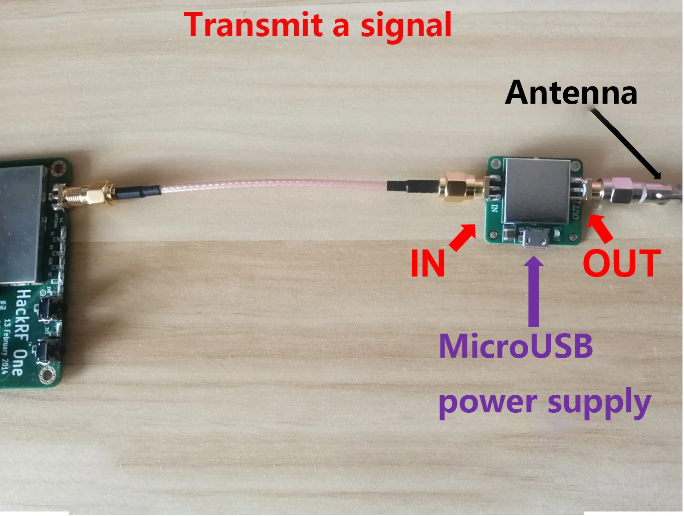 50M-6GHz Low Noise RF Amplifier Ultra Wideband Gain 20dB MicroUSB Power Supply