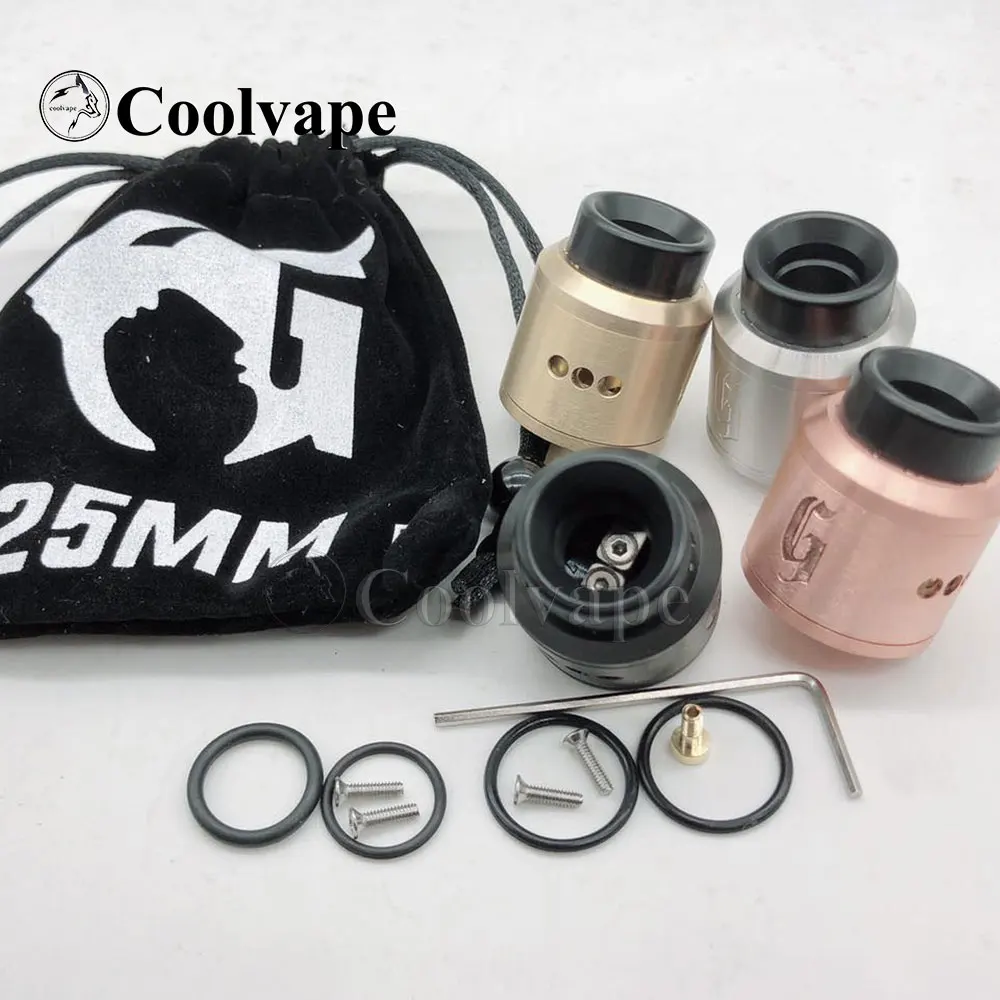 Coolvape 528 customs goon 25mm rda goon rda rda atomizer مع bf pin النحاس الأحمر النحاس مادة الصلب قطر 25mm