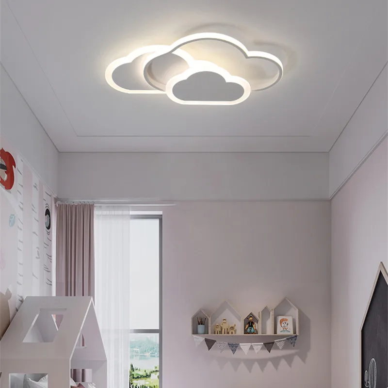 Heart Clouds ceiling light Children's bedroom decor led pink chandelier for room indoor living room decoration kids room light