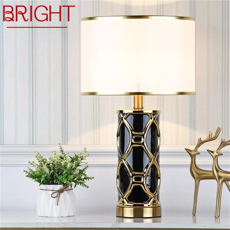 

BRIGHT Table Lamps Desk Luxury Contemporary Fabric Light Decorative For Home Bedside Bedroom