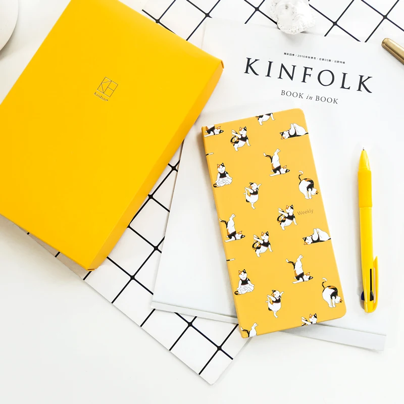 Kintrees-مجموعة دفتر ملاحظات أسبوع ، دفتر ملاحظات محمول ، مخطط جلد ، دفتر ملاحظات للسفر ، حساب يدوي ، كتاب ، نمط Ins ، صندوق هدايا عملاق