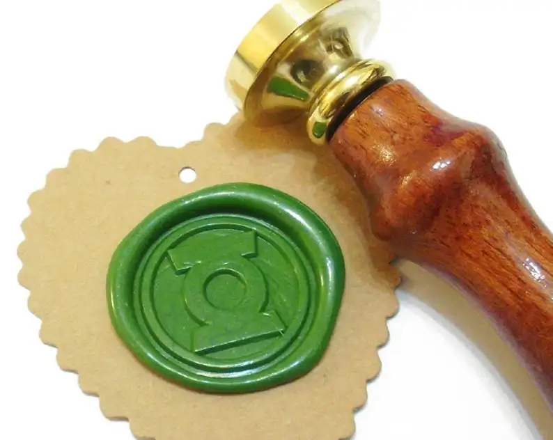 Green Lantern Wax Seal Stamp   Wedding Invitation  Birthday Party  superhero wax stamp