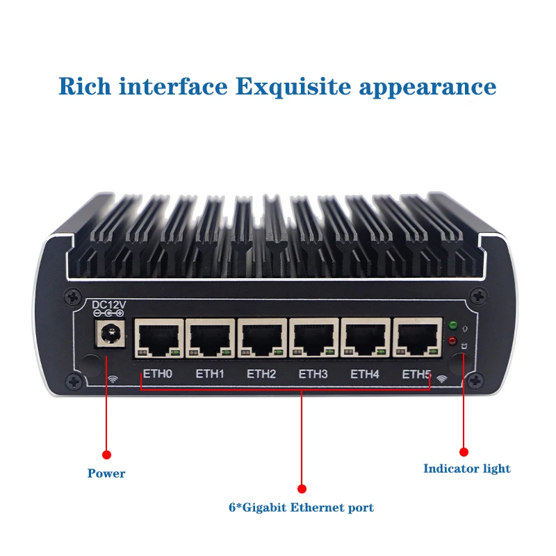 Mini PC Fanless Intel Celeron 3865U 3965U Core I5 7200U I7 7500U 6 i211AT Gigabit RS232 4 * USB Firewall Pfsense PC Router AES-NI