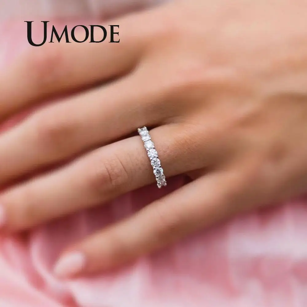 UMODE Wedding Eternity Rings for Women Eternity Bands Zirconia Luxury Ring Girls Engagement Jewelry Accessories UR0579A