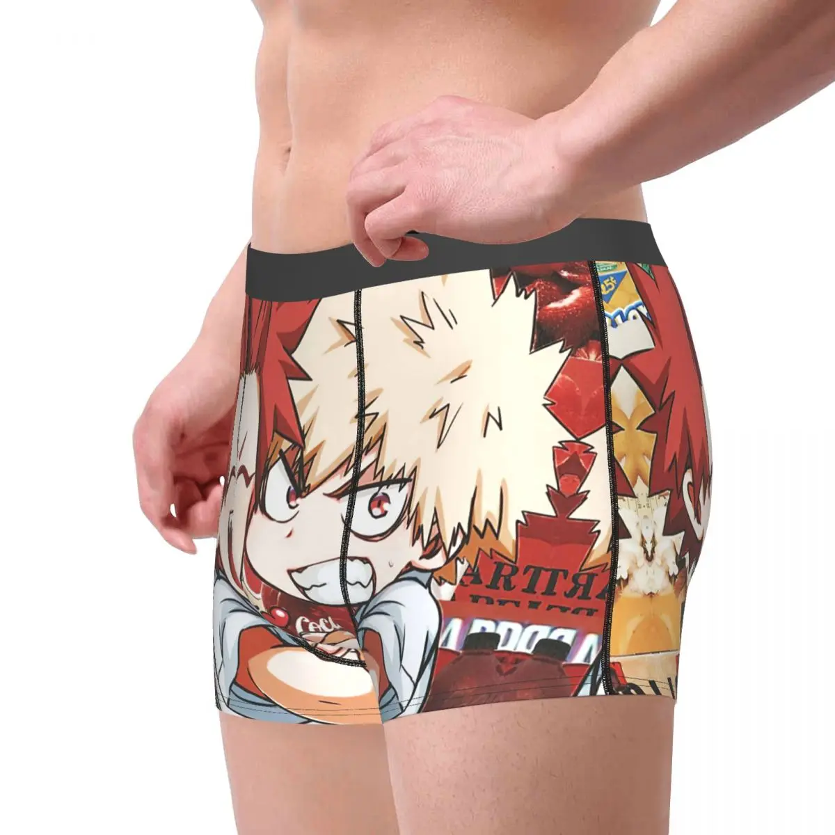 Eijiro kirishima e bakugo cuecas breathbale calcinha masculina cueca estampada shorts boxer briefs