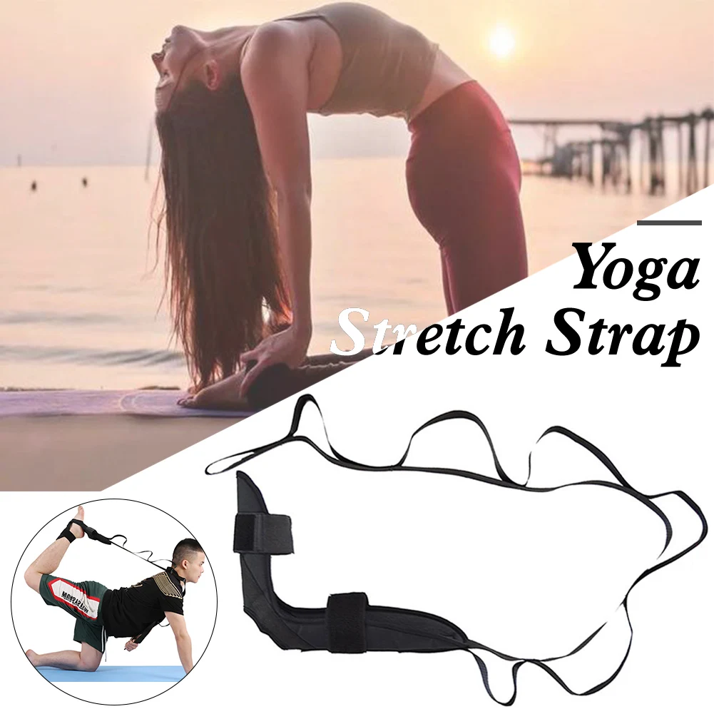 

Pilates Yoga Belt Multi-Loop Exercise Stretch Strap with Foot Hook Keep Fit Physical Therapy Dance Belt Flexibility Training