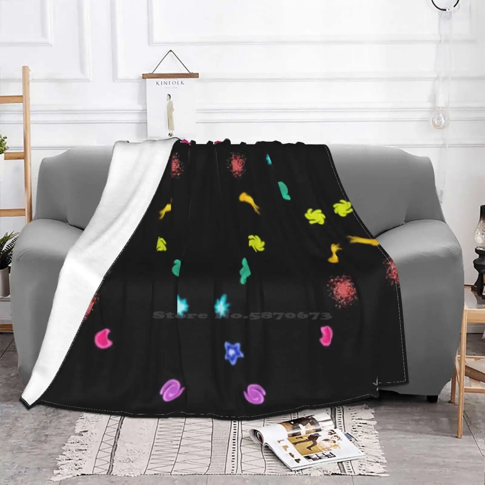 Untitled Best Selling Room Household Flannel Blanket Moon Planets Galaxy Comets Nebula Stars Cosmos Universe Rainbow