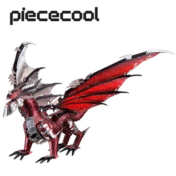 Piececool ปริศนา3D โลหะมังกรดำชุดโมเดล DIY ประกอบจิ๊กซอว์ของเล่นตกแต่งเดสก์ท็อปของขวัญสำหรับผู้ใหญ่