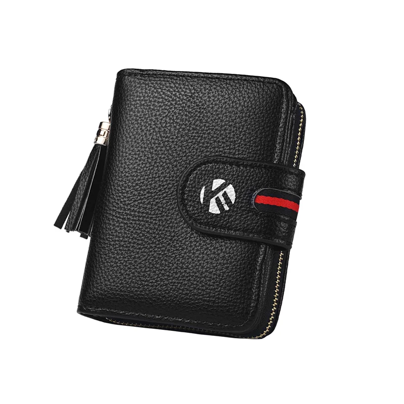 

2024 New Wallet Short Horizontal Wallet Three-Fold Zipper Personalized Business Multifunction Wallet