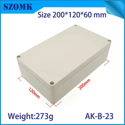 1 Piece 200*120*60mm szomk waterproof enclosure circut board enclosure project case plastic housing electronics device box