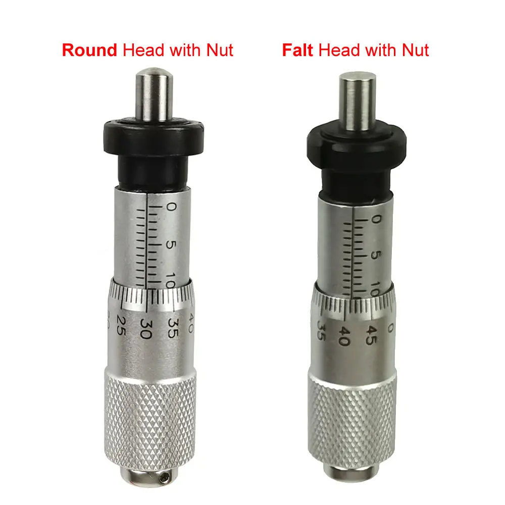 Imagem -03 - Round Needle Plat tipo Medida Ferramenta Knurled Ajuste Knob Micrômetro Cabeça Suave Medição Rotação Prata Faixa 013 mm