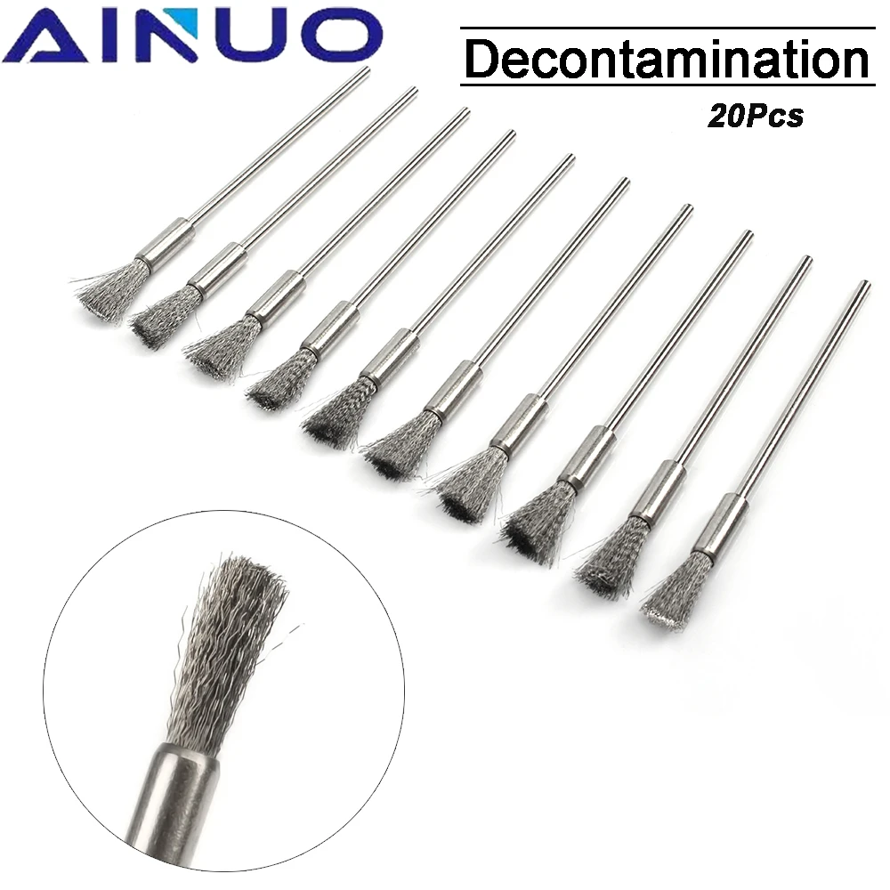 20Pcs 3x8mm Steel Wire Wheel Brushes Set Kit for Mini Drill Rotary Tools Polishing Brush Dremel Accessories