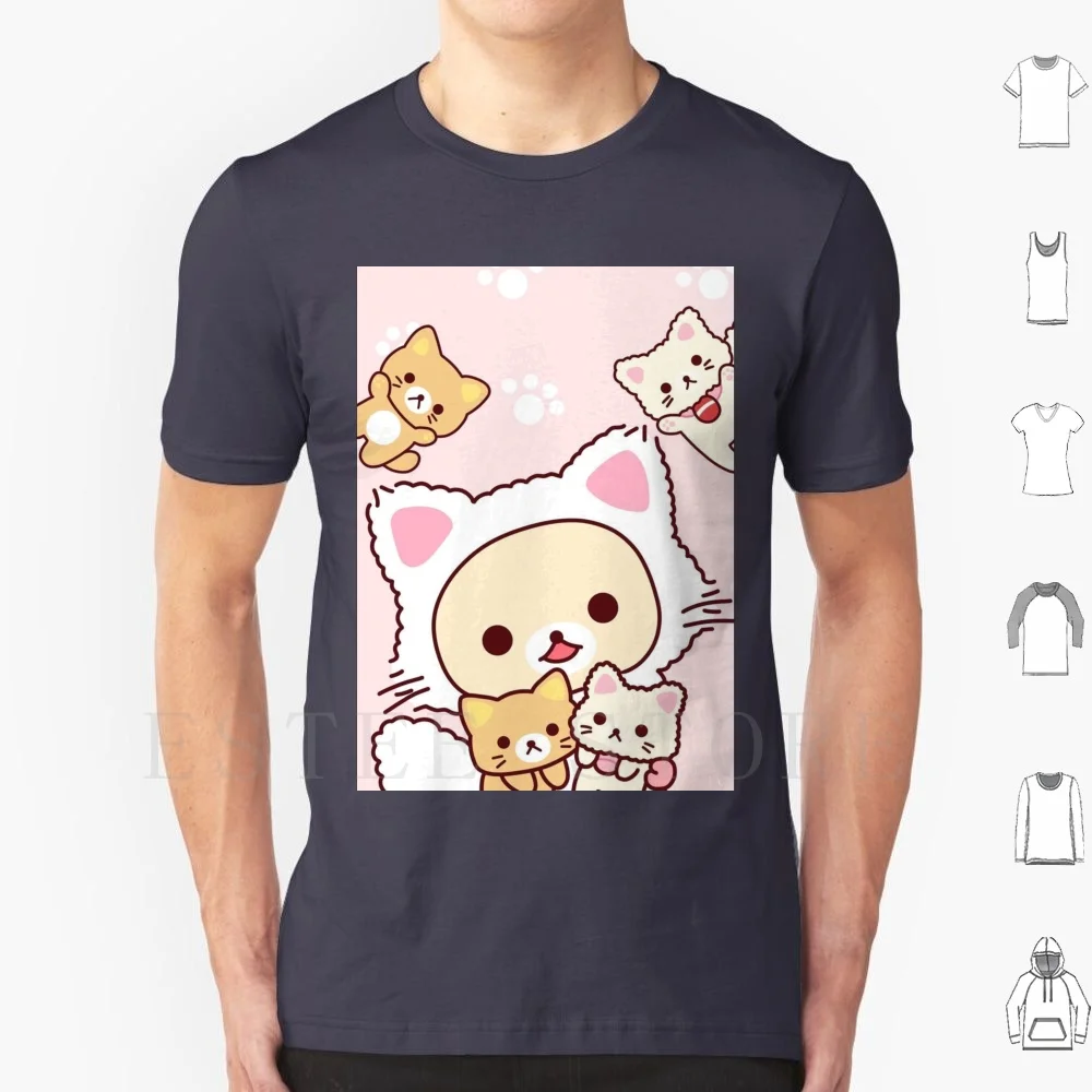 Cute Rilakkuma Cat T Shirt Print Cotton Cute Rilakkuma Kawaii Pink Cat