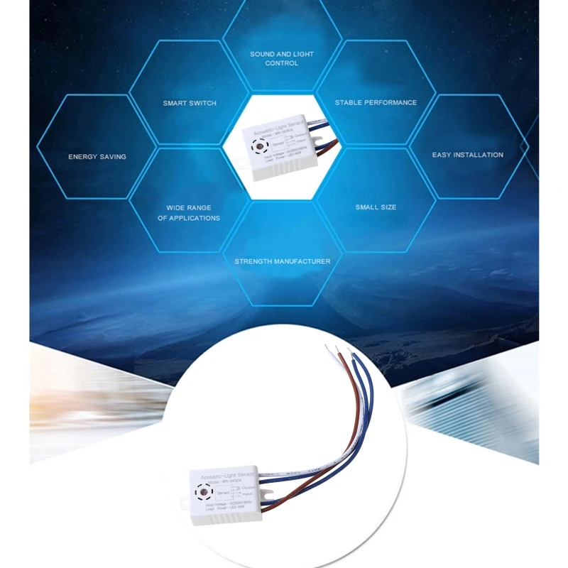 220V Voice Control Light Sensor Intelligent Auto On Off Lamp Switch 1-40W Smart Detector Time Delay Energy Saving Switch