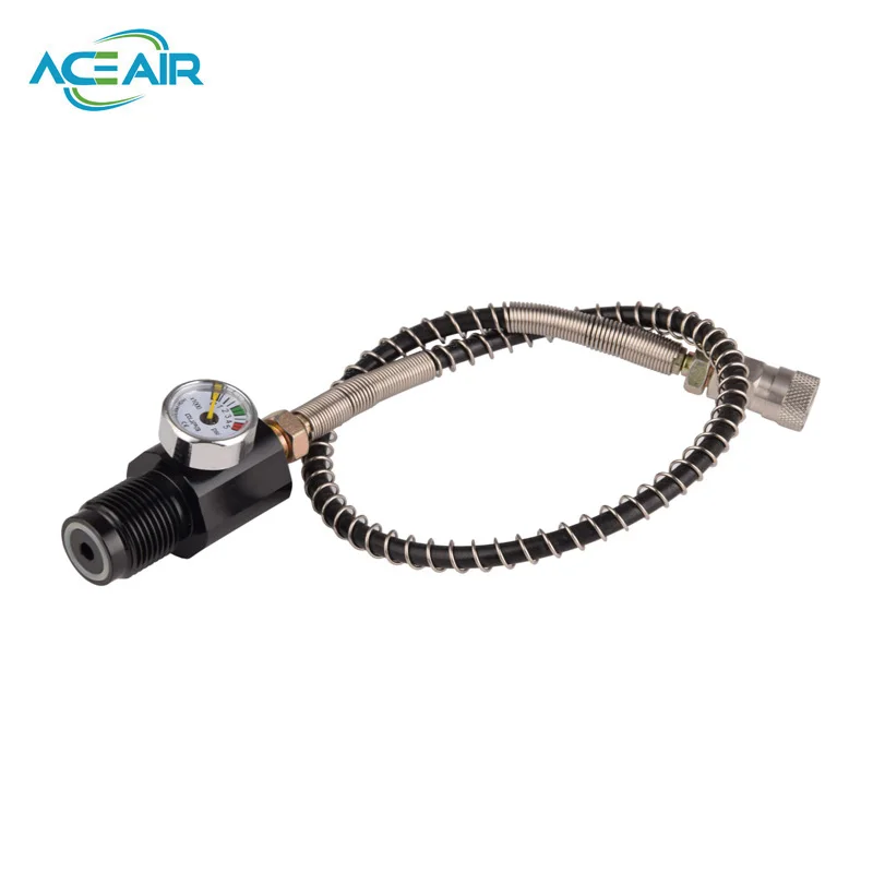 NEW Din Adapter  300bar/4500psi Aircraft Aluminium G5/8 Valve with 60cm hose qc end