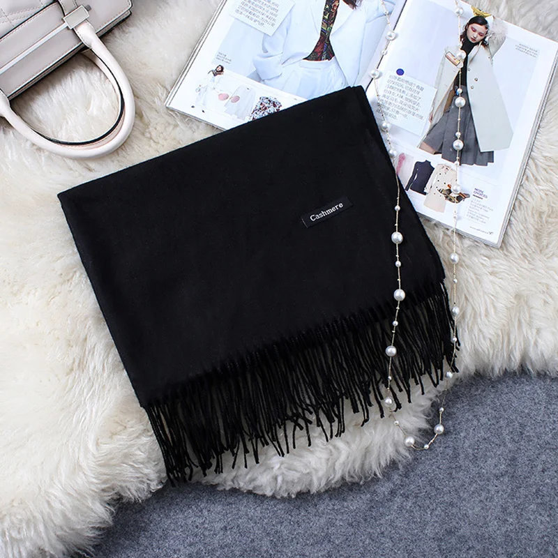 Soft Cashmere Scarves with Tassel Women New 2019 Winter Scarf Warm Ladies Shawl Long Wrap pashmina Unisex Female Hijab Headband