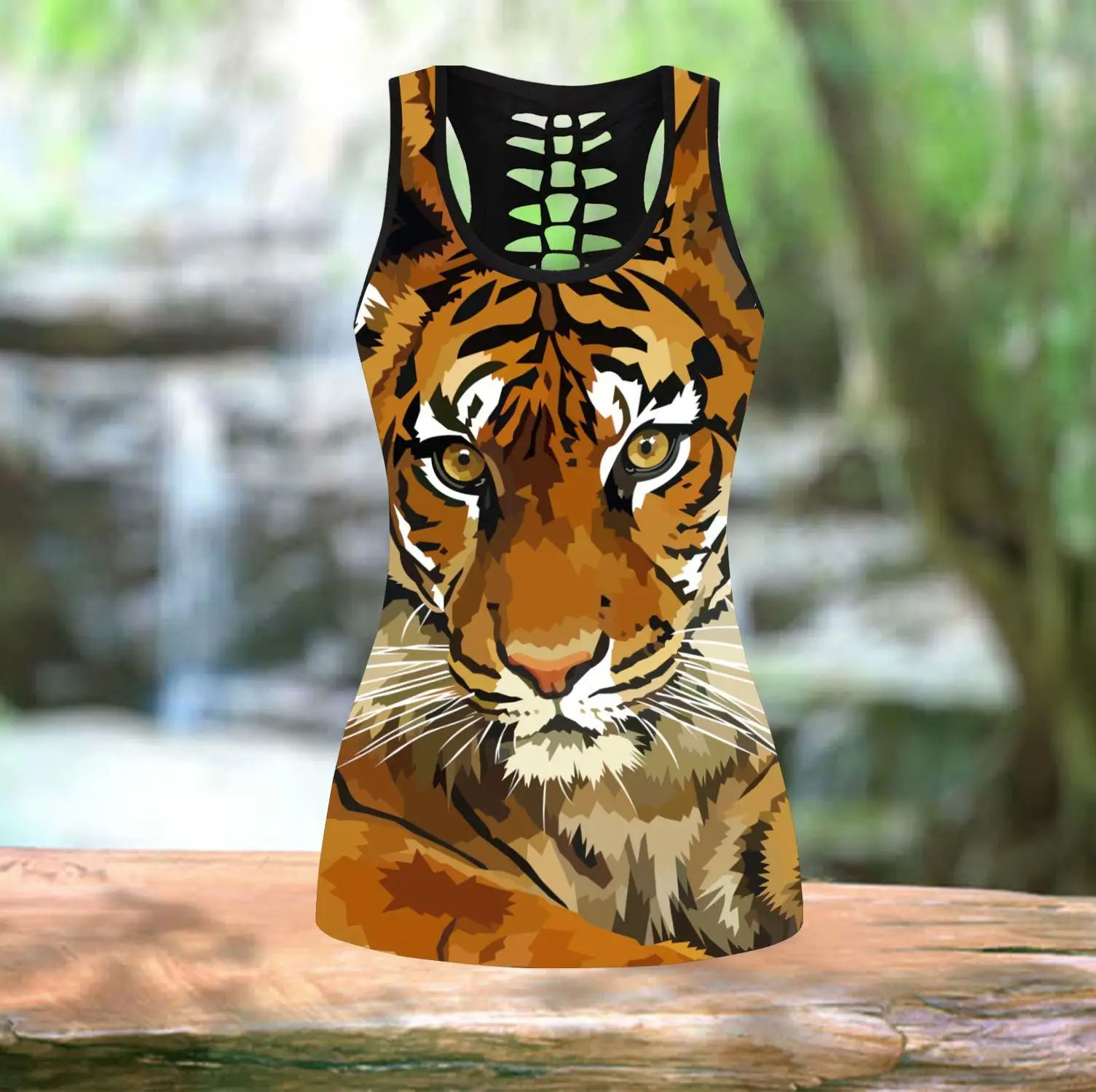 

PLstar Cosmos 3DPrint Newest Tiger Animal Art Unique Summer Sexy High Quality Tank TopsFitness Sport Funny Womens Hollow Vest -1