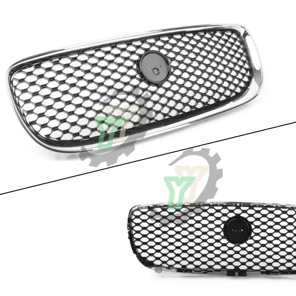 

Car Front Grille Upper Radiator Grill Exterior Racing Grills Mesh Grid Front Bumper For Jaguar F-Pace 2016 2017 2018 2019 w/logo