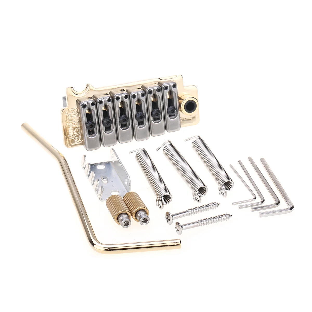 

Wilkinson WVS50IIK 52.5mm 2-Point Steel Saddle Tremolo Bridge with Full Steel Block for USA/Mexico/Japan/Korea Strat Guitar,Gold