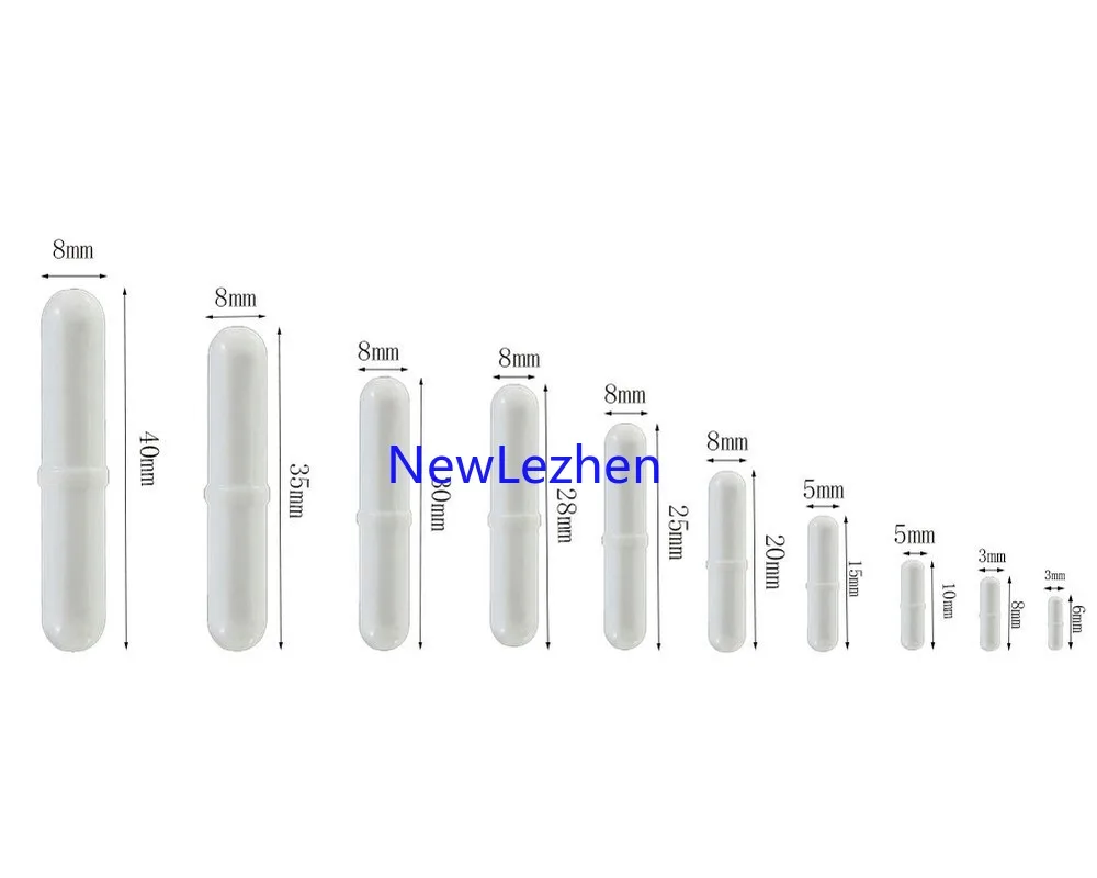 10 stücke PTFE Magnet Rührer Mixer Rühren Bar Spinbar Rühren für Labor Verwenden Weiße Farbe