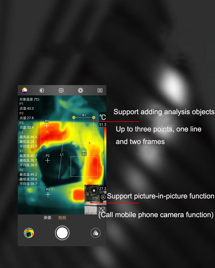 XEAST MobIR Air Thermal Imaging Camera, MobIR Air Thermal Imager per Smartphone Type-C Android e iOS