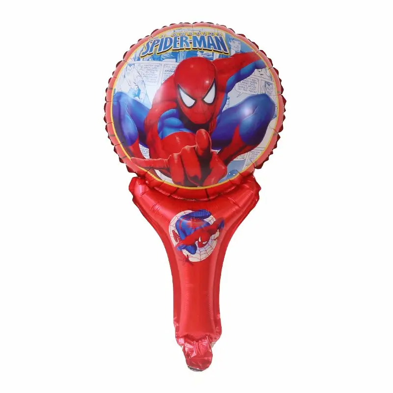 10pcs Hero Stick Cartoon Hulk Spiderman Foil Balloons Birthday Party Balloons Wedding Balloons Decoration Children Toy Gift