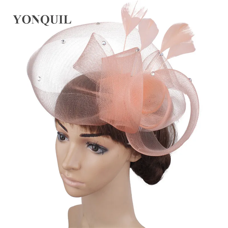 Elegant Bride Mesh Fashion Headwear Women Tulle Fascinator Hat Hair Pin For Ladies Gorgeous Hair Accessories With Fancy Flower