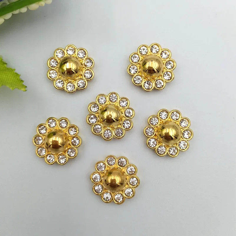 30Pcs Diy Golden resin flower Decoration Crafts Flatback Cabochon Scrapbooking Fit Hair Clips Embellishments Beads