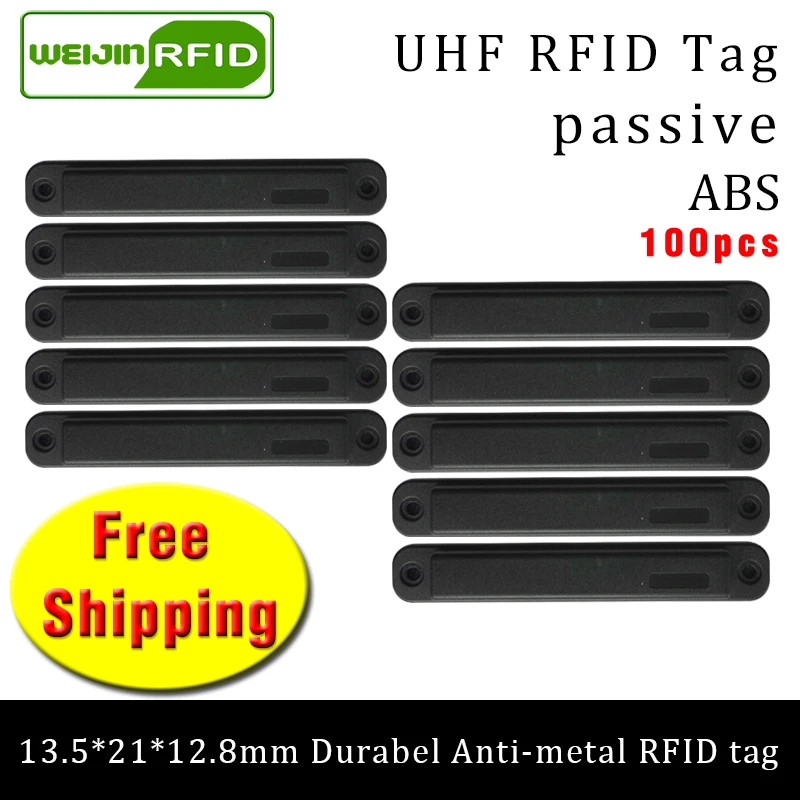 UHF RFID metal tag 915m 868mhz H3 135*21*12.8mm 100pcs free shipping durable ABS Material rack smart card passive RFID tags