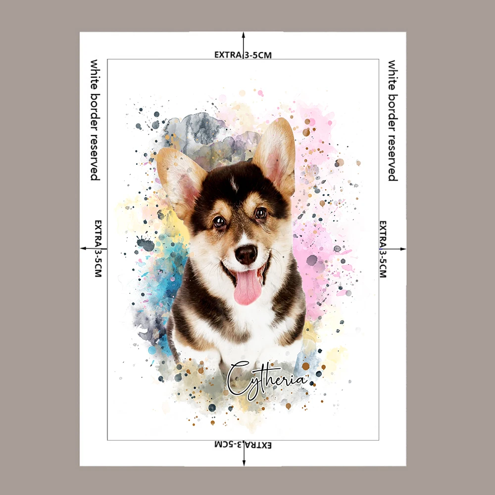 Lienzo personalizado con nombre de retrato de perro/gato, pinturas interiores, impresiones con sus fotos, arte de pared, carteles, imágenes para