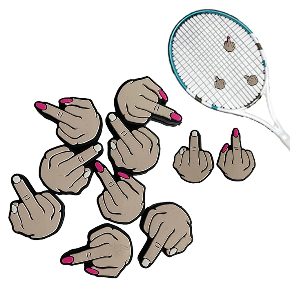 2/4pcs Tennis Racket Shock Absorber Silicone Personality Shock Absorption Vertical Middle Finger Shake Absorber