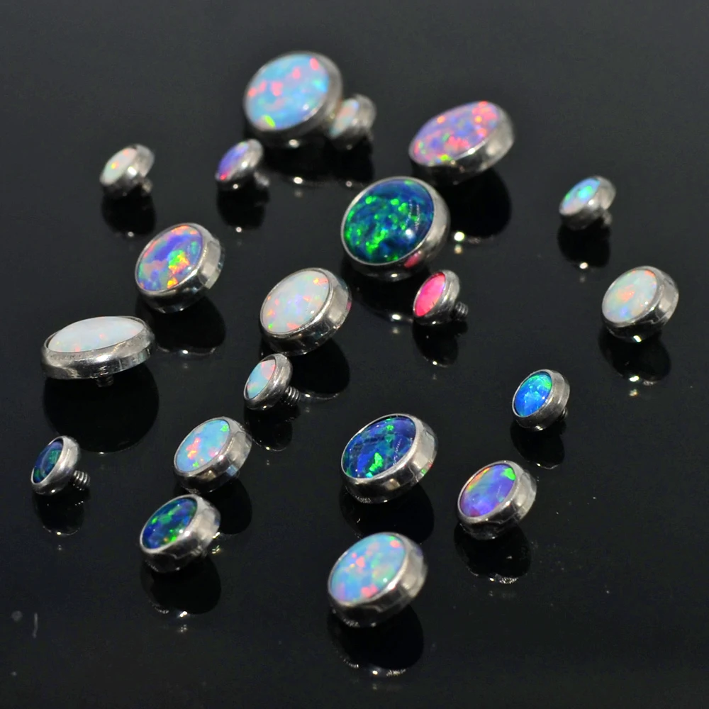 1 PC G23 Titanium Opal Dermal Anchor Top Micro Dermal Anchor Piercings Skin Diver Surface Piercing Sex Body Jewelry