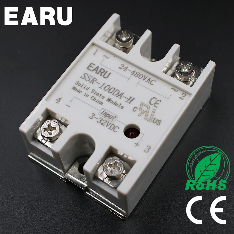 

Solid State Relay SSR-100DA-H 100A SSR 100DA-H 3-32V DC TO 90-480V AC solid state Resistance Regulator