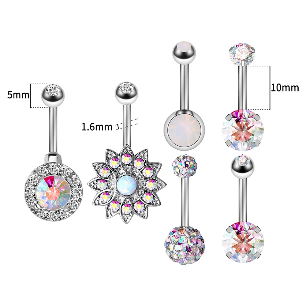 Flower Button Bulk Belly Piercing Set Sexy Navel Piercing Ring Set Belly Ring Pack Naveljewelry Lot