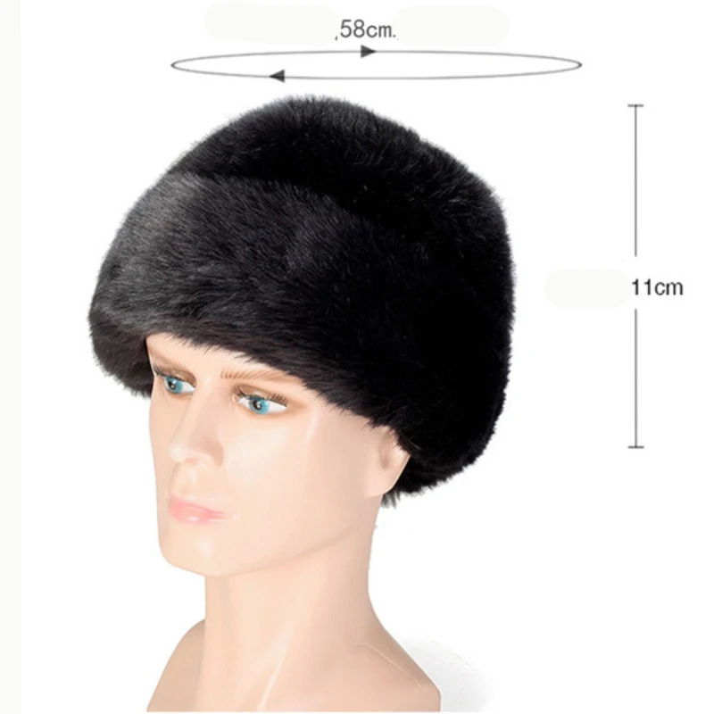 New Winter Caps Men Bomber Hats Faux Fur Cap Outdoors Warm Thicken Man Cap Retro Stylish Snow Hat Russian Classical