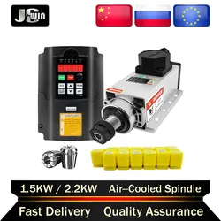 1.5kw 2.2kw spindle motor 24000rpm Air Cooled Spindle 380/220V+HY VFD Inverter+1set ER11 ER20 Collet for CNC milling machine