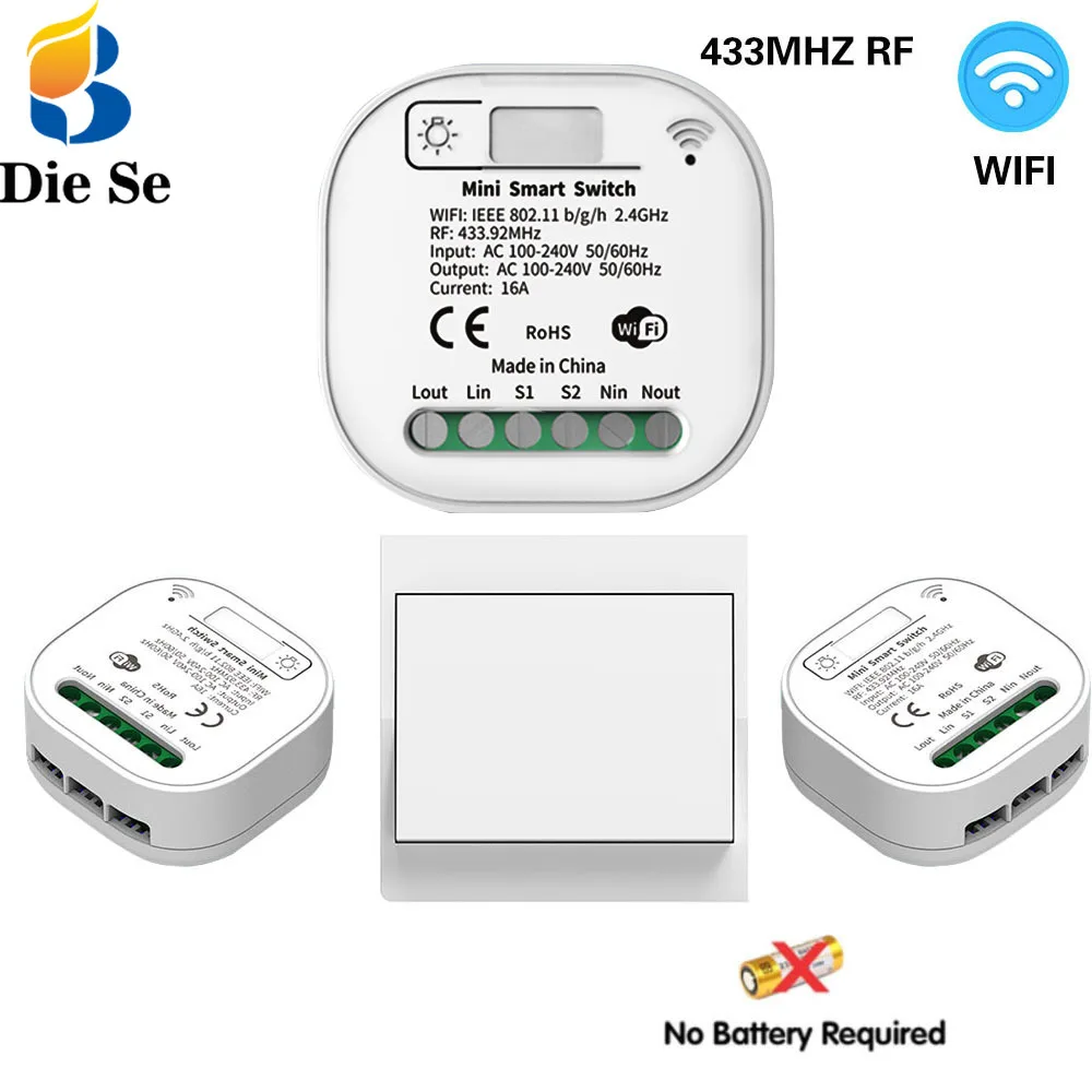WiFi RF przełącznik światła 16A 220V przełącznik i 433mhz kinetycznej siebie zasilana ścienna przełącznik bez baterii potrzeba Tuya inteligentne życie, dla Alexa