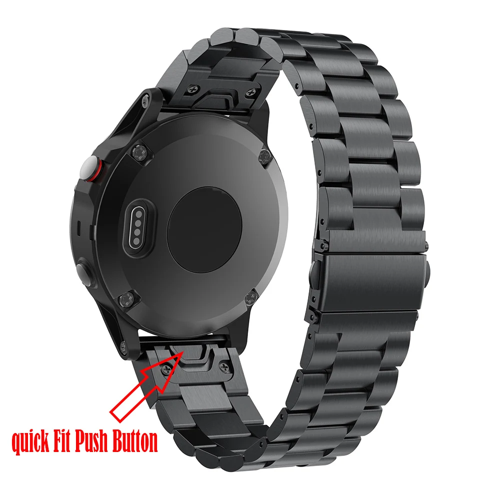 Paslanmaz çelik bant Garmin Fenix 5 5 S 5X 6S 6X 6 Pro öncüsü 935 akıllı izle bilezik hızlı Fit Metal kordonlu saat Correa