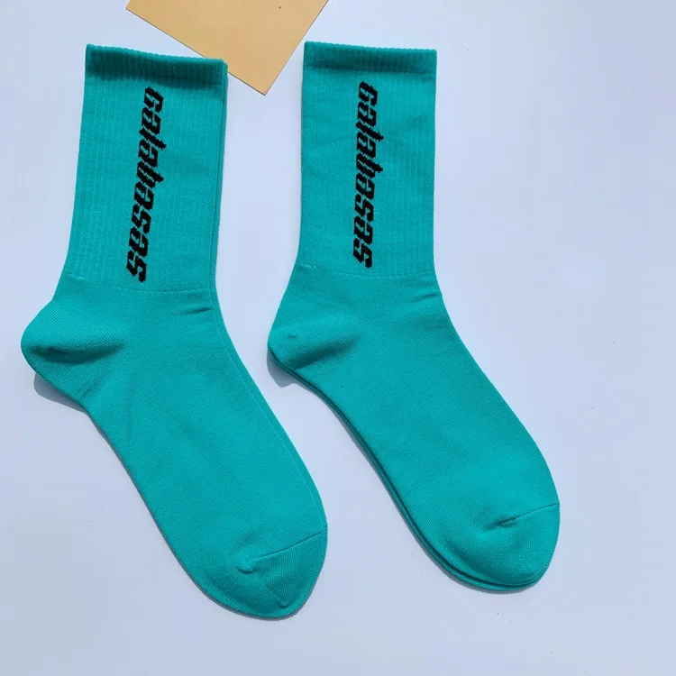 Fashion Men Cotton Socks Women Streetwear Kanye West Ins Crew Socks Hip Hop Letter Calabasas Socks Long Skateboard Sock