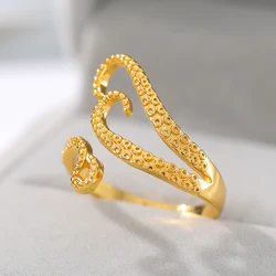 Adjustable Gothic Rings For Women Men Gold Color Sea Squid Octopus Ring Fashion Jewelry Vintage Rock Opened Size Anillos