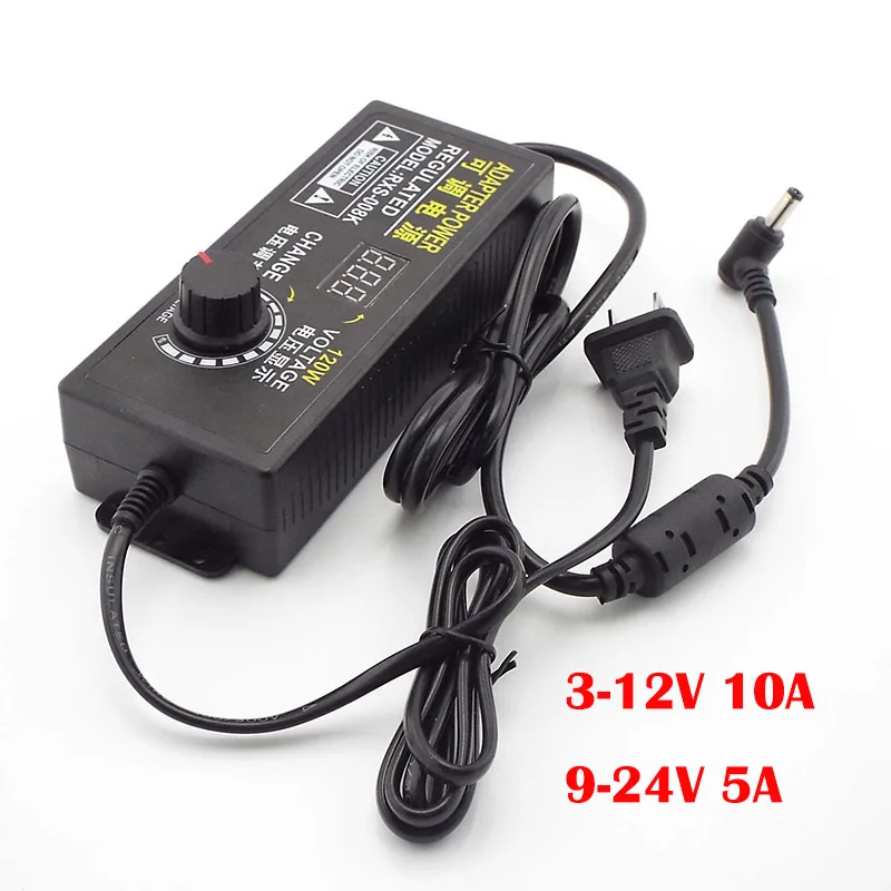 Universal Power Supply Adapter Adjustable LED Display 3V 12V 10A 9V 24V 5A AC to DC 14 16 18 20 24V 220V To 12V Charger