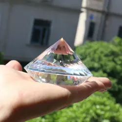 80mm K9 Crystal Clear Paperweight Cut Glass Giant Diamond Centerpiece Photography Props Decor