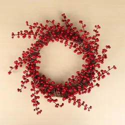 Autumn Foam Christmas Red Berry Branch Artificial Flower DIY Handmade Accessories New Year Christmas Wreath Decoration For Home