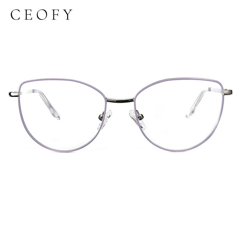 

Ceofy Women Cateye Eyeglasses Frame Fashion Optical Prescription Myopia Brand Design Glasses Frame 2022 New Arrival G6038