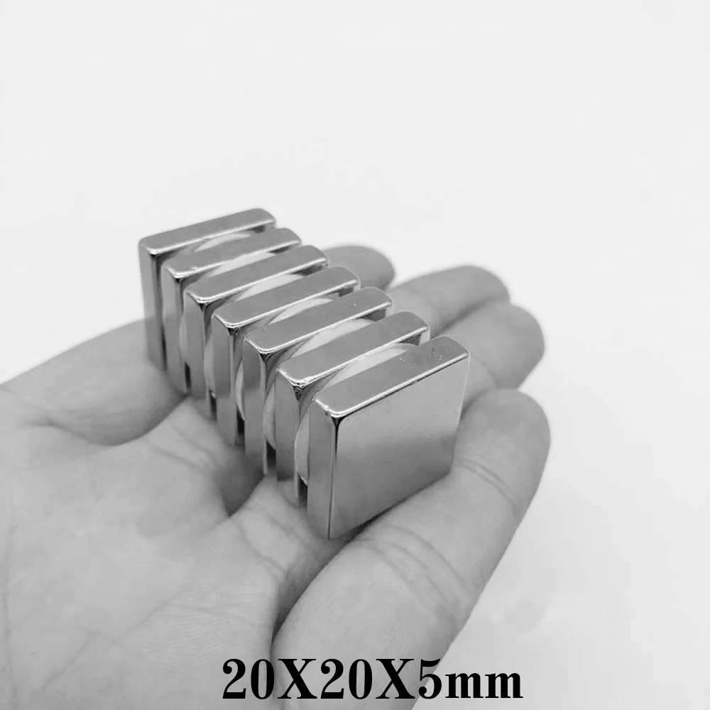 2/5/10/20/30pcs 20x20x5 Powerful Magnets 20x20x5mm Permanent Quadrate Magnet 20X20mm Super Strong Neodymium Magnet 20*20*5